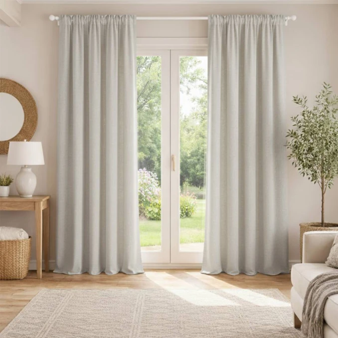 Zasłony na taśmie lniane