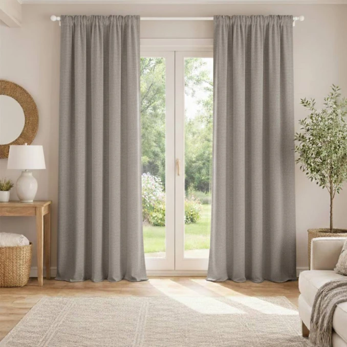 Zasłony na taśmie lniane (zaciemniające)