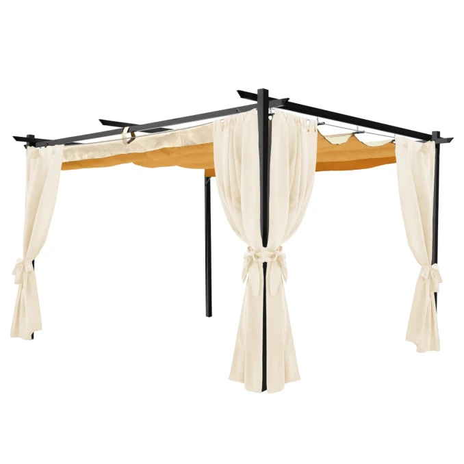 Pergola basic z zasłonami